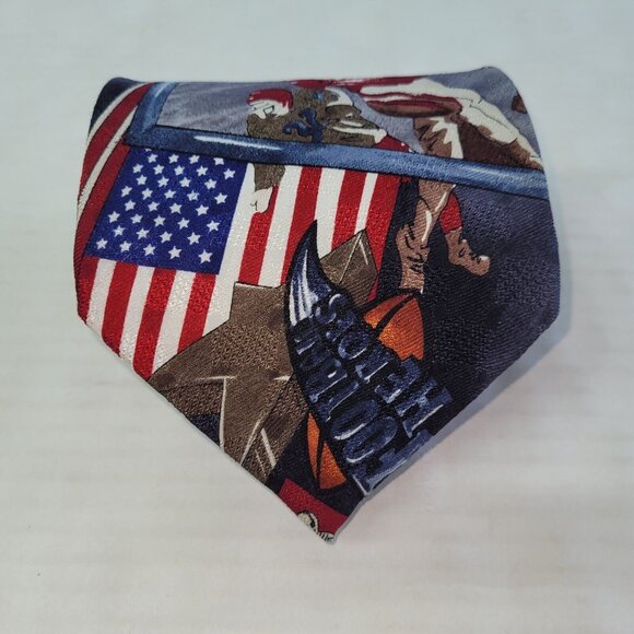 Mark Alexander Tie Mens Necktie Football Theme Silk Handmade Office Preppy - Picture 3 of 7